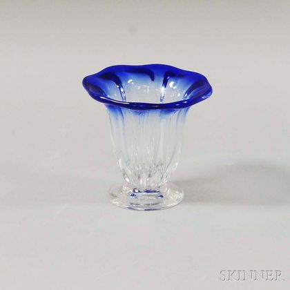 Webb Cobalt and Colorless Glass Vase