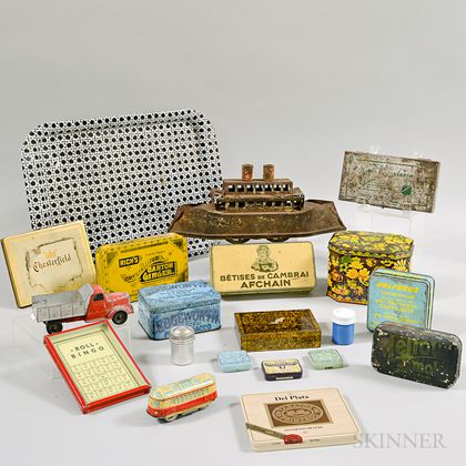 Group of Tin Boxes and Objects