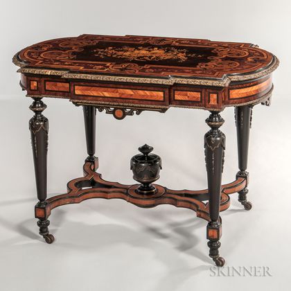 Louis XIV-style Marquetry Center Table