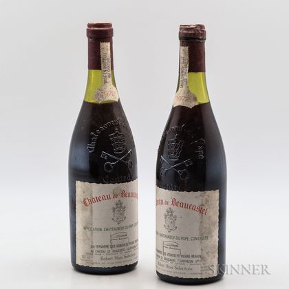 Chateau Beaucastel Chateauneuf du Pape 1972, 2 bottles 