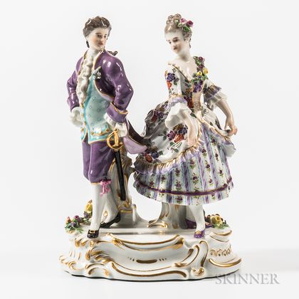 Meissen Porcelain Figural Group of a Couple Dancing