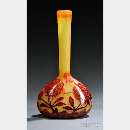 Le Verre Francais Cameo Glass Pivione Vase
