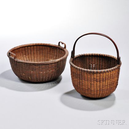 Two Round Nantucket Baskets