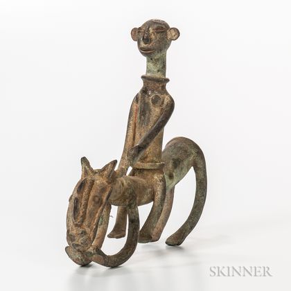 Dogon-style Bronze Horse and Rider
