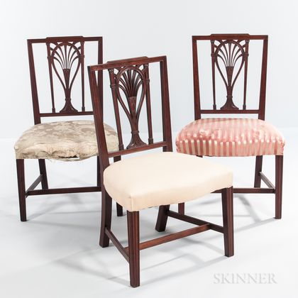 Set of Three Federal Square-back Side Chairs