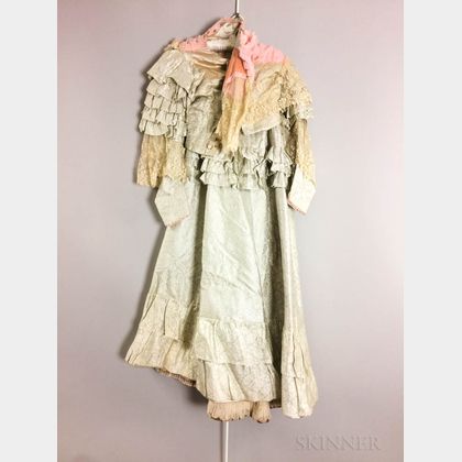 Two-piece Antique Silk and Lace Dress