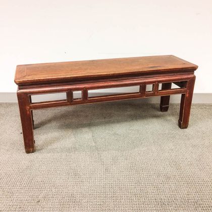 Chinese Red-stained Elmwood Low Table
