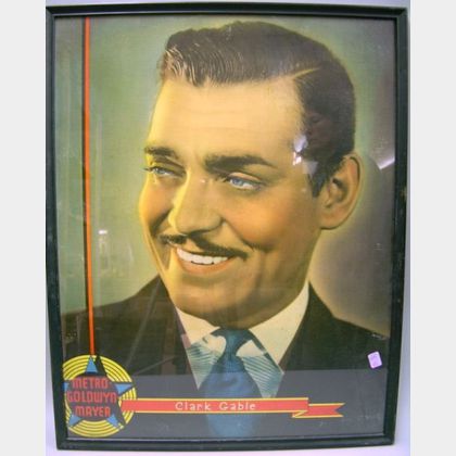 Framed MGM/Clark Gable Chromolithograph Publicity Poster