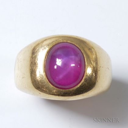 14kt Gold and Synthetic Ruby Ring