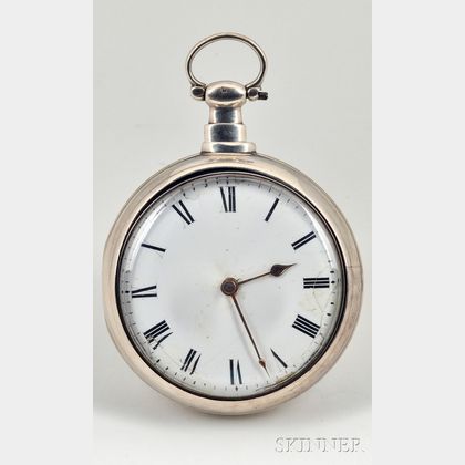 Silver Pair-Cased Rack Lever Watch by Litherland, Davies & Company