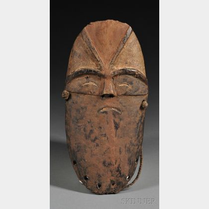 Rare Mbole Carved and Painted Wood Mask