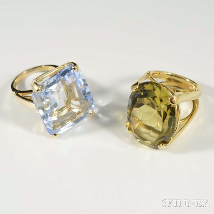 Two Gold Cocktail Rings