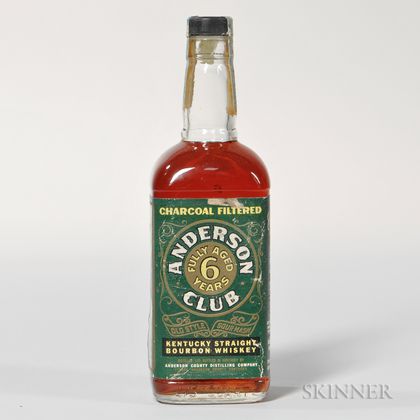 Anderson Club 6 Years Old 1956, 1 4/5 quart bottle 