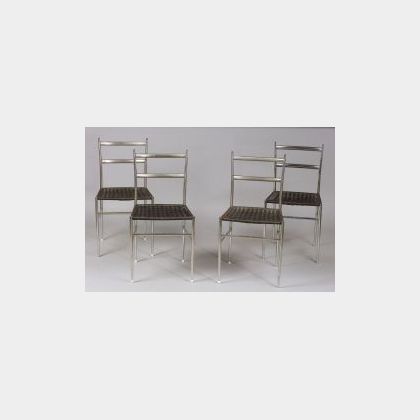 Eight Chromed Metal Chairs