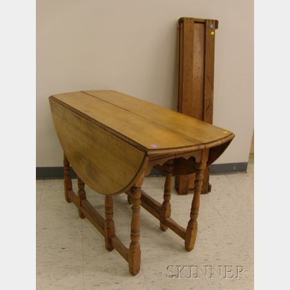 William & Mary Style Maple and Tiger Maple Drop-leaf Gate-leg Table