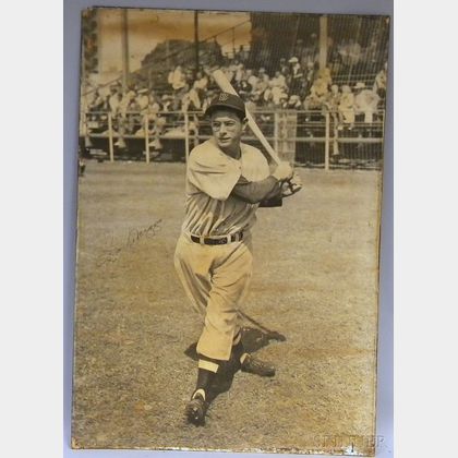 Autographed Large Format Photograph of Boston Red Sox Dom DiMaggio