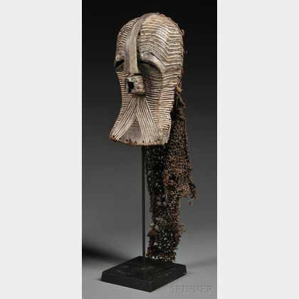 Songye/Luba Carved Wood Kifwebe Mask