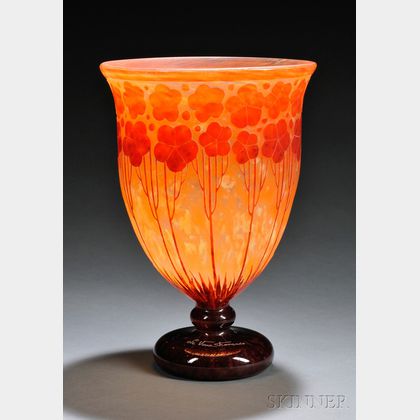 Le Verre Francais Cardimine Cameo Glass Vase
