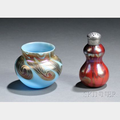 Steuben Vase and a Salt/Pepper Shaker