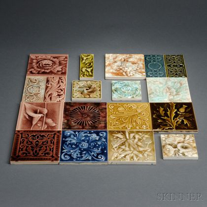 Eighteen Decorative Tiles 