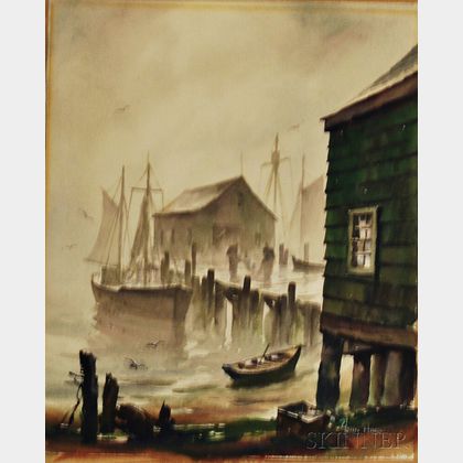 John Cuthbert Hare (American, 1908-1978) Dock Scene, Provincetown