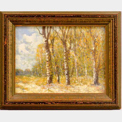 American School, 20th Century Autumn Forest with Early Snow.