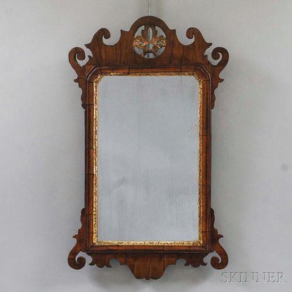 Queen Anne Carved and Gilt Scroll-frame Mirror