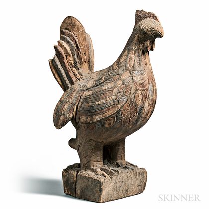 Burkina Faso-style Carved Wood Hen