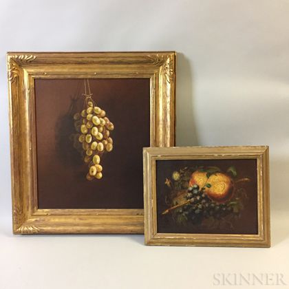 Two Framed American Oil Still Lifes with Grapes
