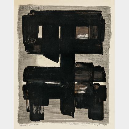 Pierre Soulages (French, b. 1919) Lithographie no 1