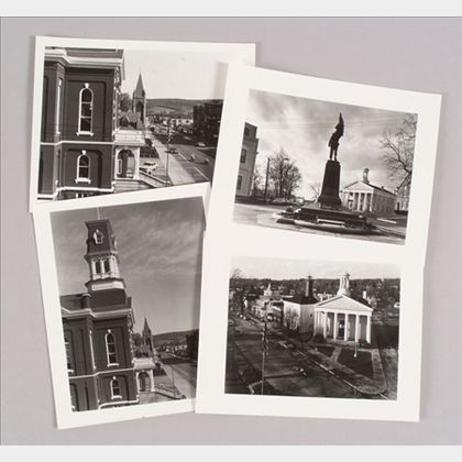 Four Photographs Depicting Street Views of County Courthouses