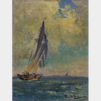 Henry Eddy (American, 1878-1944) Sailboat at Sea