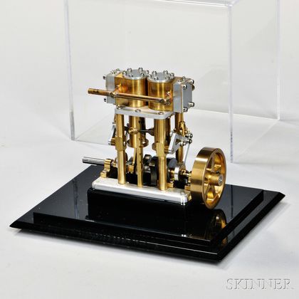Small Brass and Aluminum Stationary Engine
