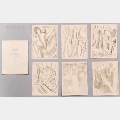 After Henri Matisse (French, 1869-1954) Six Soft-ground Etchings from Ulysses by James Joyce