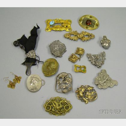 Assorted Art Nouveau, Rococo Revival and Other Jewelry and Accessories