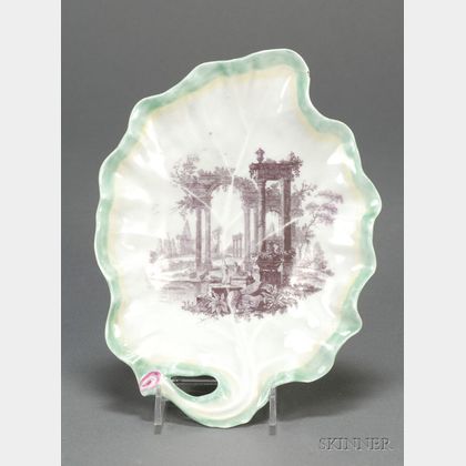 Transfer Printed Porcelain Leaf Plate