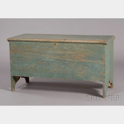 Blue-painted Six Board Chest