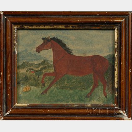 American School, 19th/20th Century Portrait of a Horse in a Landscape.