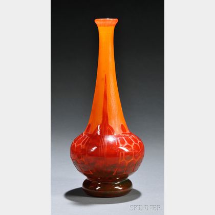 Le Verre Francais Tortue Cameo Glass Vase