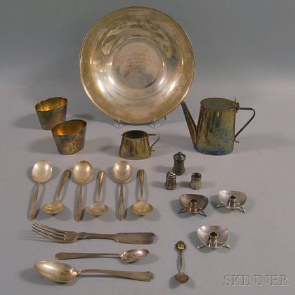 Small Group of Sterling Silver and Silver-plated Tableware and Flatware