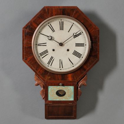 Waterbury Mahogany Drop Octagon Wall Clock