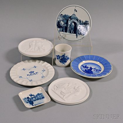 Seven Pieces of Mostly Royal Copenhagen Porcelain. Estimate $100-150