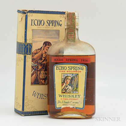 Echo Spring Fine Bourbon Whiskey 6 Years Old 1916, 1 pint bottle 