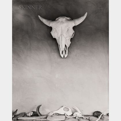 Todd Webb (American, 1905-2000) Cow Skull and Bones on Portal at Georgia O'Keeffe's Ghost Ranch House, New Mexico, 1960