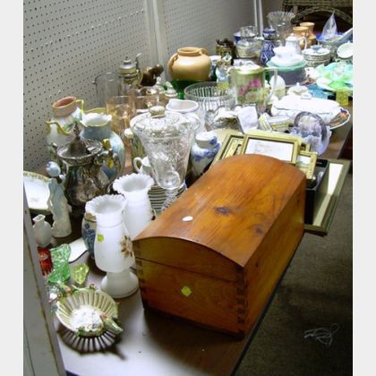 Large Lot of Assorted Porcelain, Pottery, Glass, Domestic Articles, Etc. 