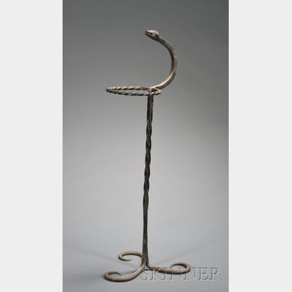 Wrought Iron Cane Holder with Lamb's Head Finial