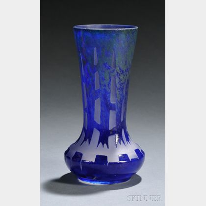 Le Verre Francais Chicorees Cameo Glass Vase