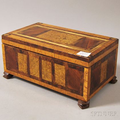 Geometric Inlaid Veneer Wood Box