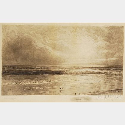 William Trost Richards Etching of a Seascape