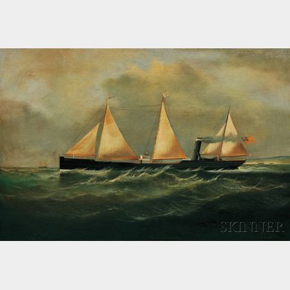 Thomas Goldsworth Dutton (British, c. 1819-1891) Steamship Under Way